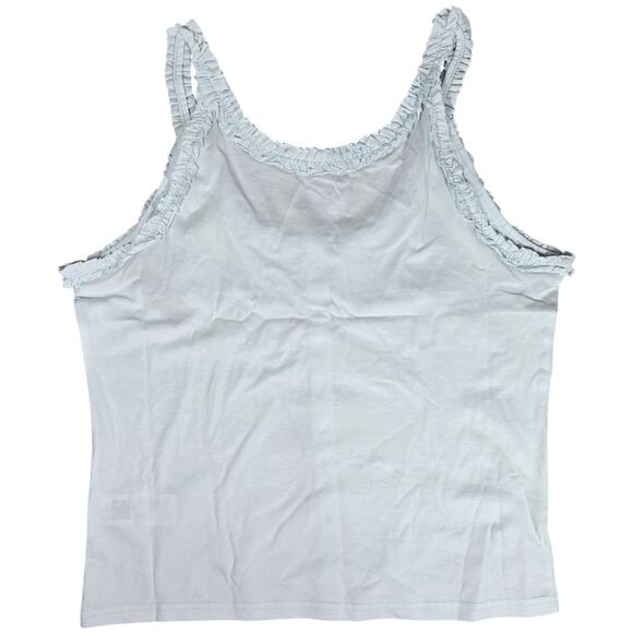 J. Crew Broken-in jersey button-front tank top with ruffle trim CK292 M NWT - Picture 2 of 10